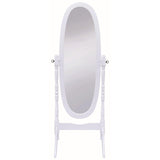  Coaster Furniture Foyet 950802 Wood Adjustable Full Length Cheval Mirror - White IMAGE 2