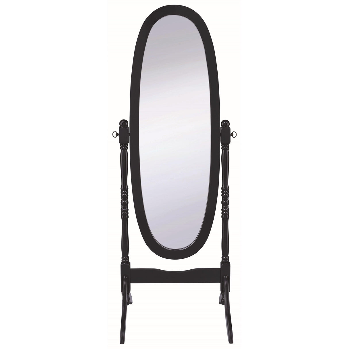  Coaster Furniture Foyet 950803 Wood Adjustable Full Length Cheval Mirror - Black IMAGE 2