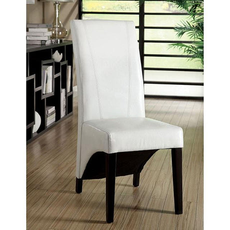  Furniture of America Round Mauna Dining Table with Glass Top and Pedestal Base CM8371WH-T-TABLE IMAGE 7