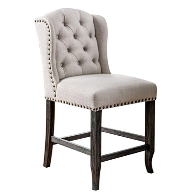  Furniture of America Sania CM3324BK-PCW-2PK Counter Height Wingback Chair IMAGE 1