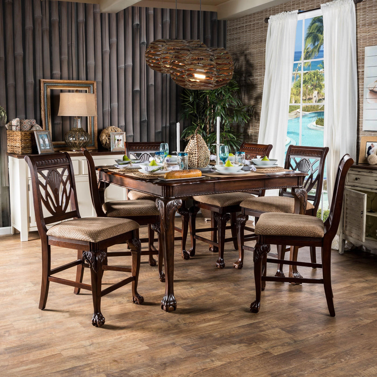  Furniture of America Petersburg CM3185PT Counter Height Table IMAGE 12