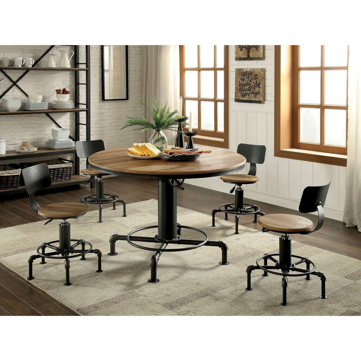  Furniture of America Round Fran Counter Height Dining Table with Pedestal Base CM3373RT-TABLE IMAGE 9