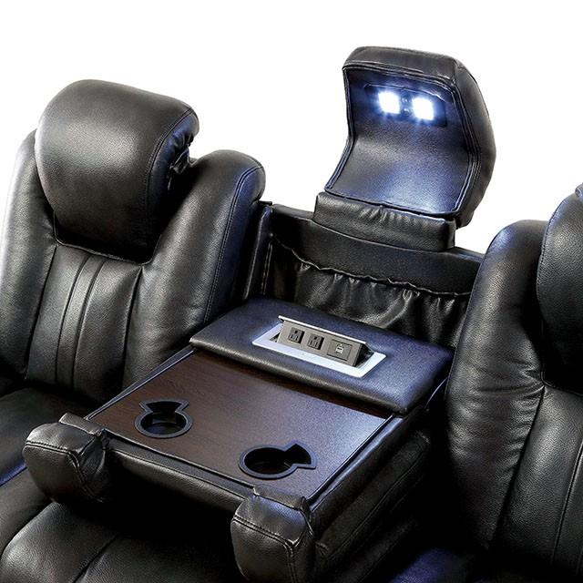  Furniture of America Zaurak Power Reclining Leatherette Loveseat CM6291-LV IMAGE 2