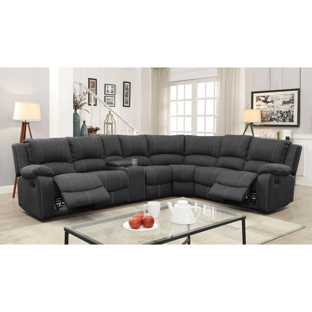  Furniture of America Monique Reclining Fabric 3 pc Sectional CM6519-SECT-CT-CH IMAGE 1