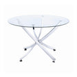  Coaster Furniture Beckham 106440 Round 46-inch Glass Top Dining Table - Chrome IMAGE 1