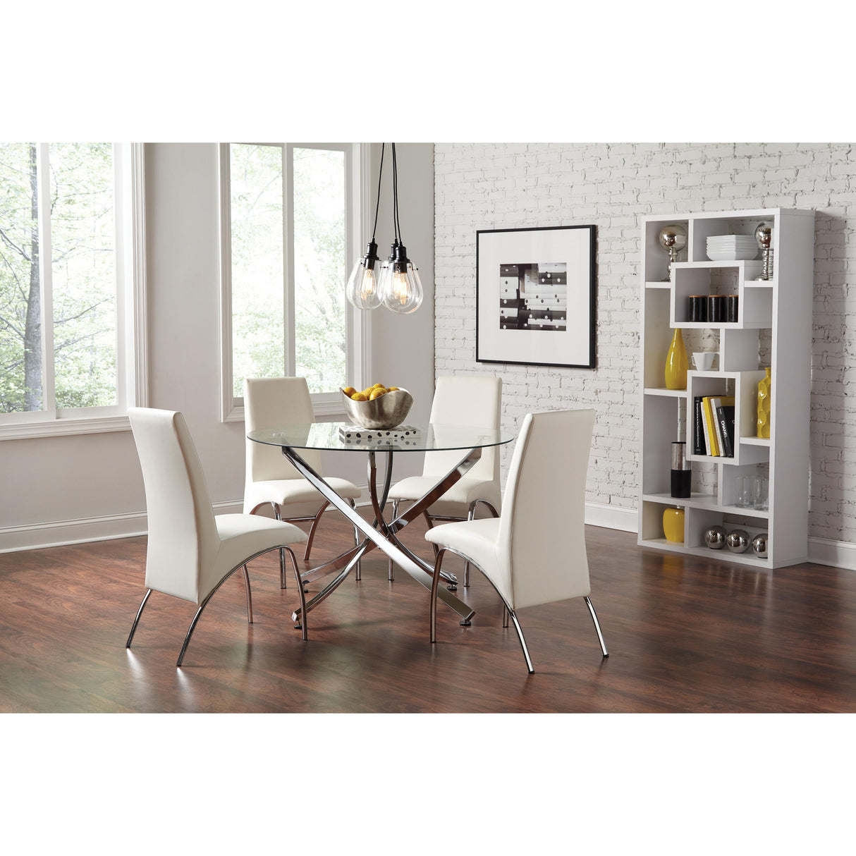  Coaster Furniture Beckham 106440 Round 46-inch Glass Top Dining Table - Chrome IMAGE 4