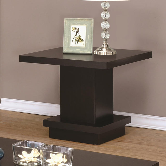  Coaster Furniture Reston 705167 Square Engineered Wood Side End Table - Cappuccino IMAGE 1
