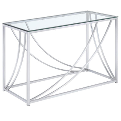  Coaster Furniture Lille 720499 Glass Top Entryway Sofa Console Table Accents - Chrome IMAGE 1