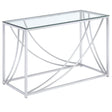  Coaster Furniture Lille 720499 Glass Top Entryway Sofa Console Table Accents - Chrome IMAGE 1