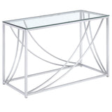  Coaster Furniture Lille 720499 Glass Top Entryway Sofa Console Table Accents - Chrome IMAGE 1
