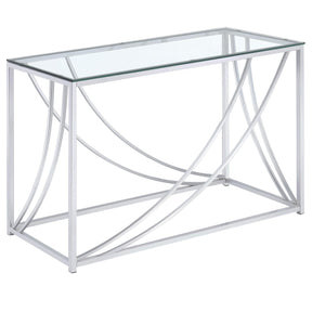  Coaster Furniture Lille 720499 Glass Top Entryway Sofa Console Table Accents - Chrome IMAGE 1