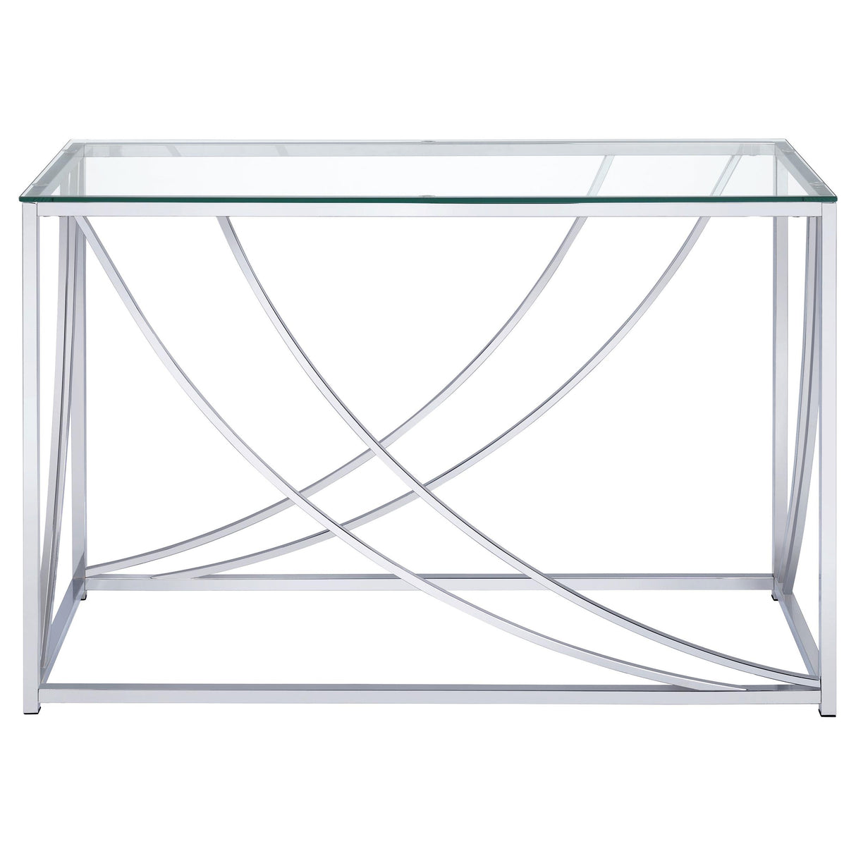  Coaster Furniture Lille 720499 Glass Top Entryway Sofa Console Table Accents - Chrome IMAGE 2