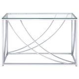  Coaster Furniture Lille 720499 Glass Top Entryway Sofa Console Table Accents - Chrome IMAGE 2