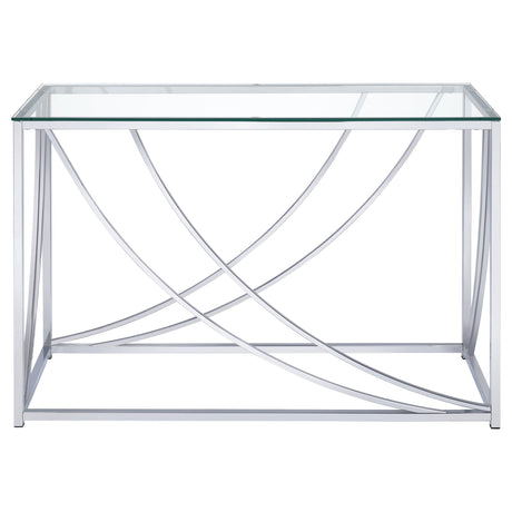  Coaster Furniture Lille 720499 Glass Top Entryway Sofa Console Table Accents - Chrome IMAGE 2