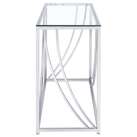  Coaster Furniture Lille 720499 Glass Top Entryway Sofa Console Table Accents - Chrome IMAGE 3