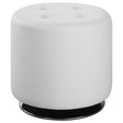 Bowman Round Upholstered Ottoman White image