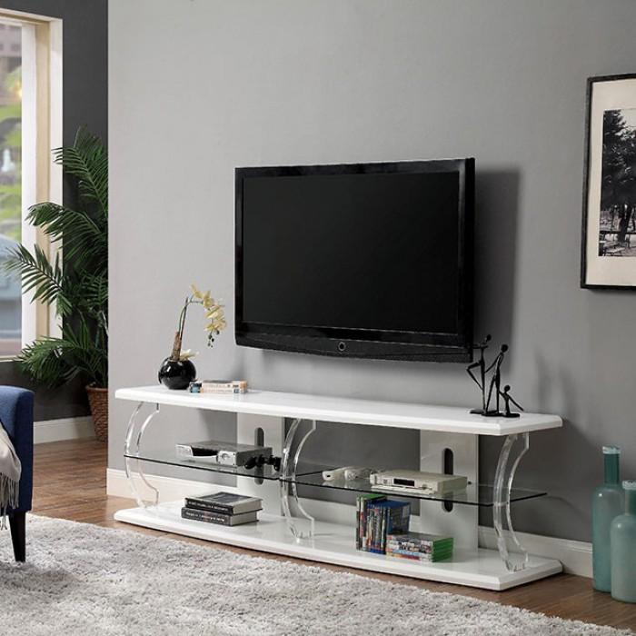  Furniture of America Ernst TV Stand with Cable Management CM5901WH-TV-60 IMAGE 2