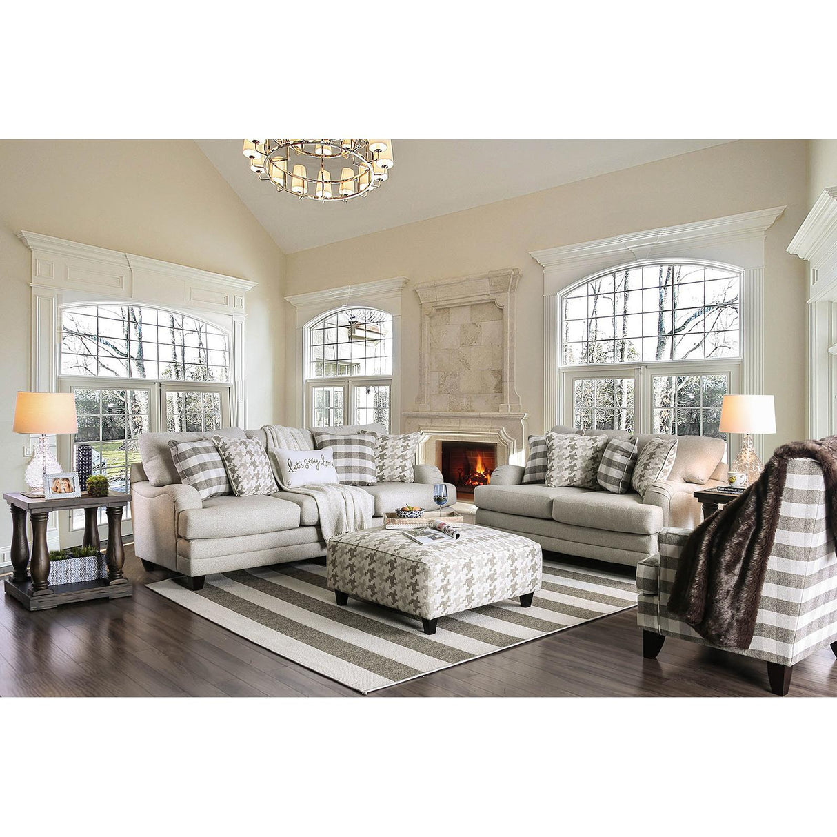  Furniture of America Christine Stationary Fabric Loveseat SM8280-LV IMAGE 6