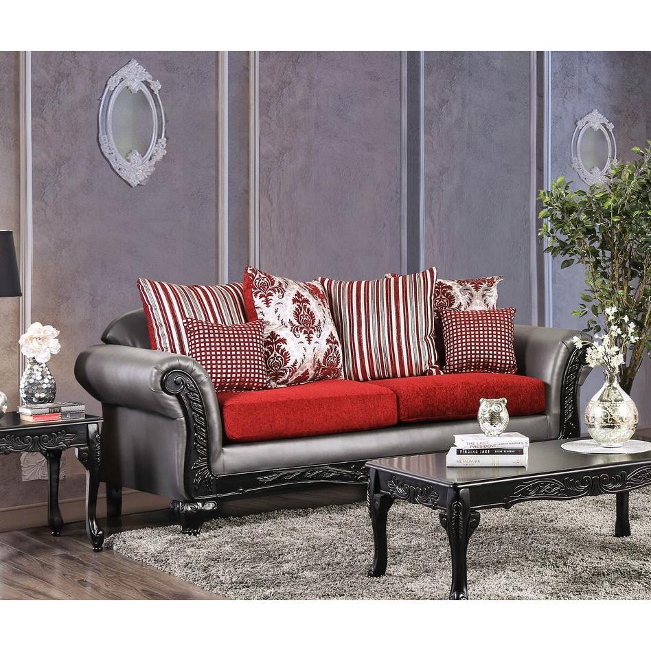  Furniture of America Midleton Stationary Leatherette Sofa SM7440-SF IMAGE 1
