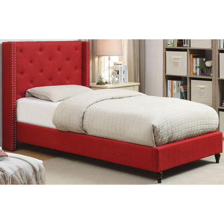  Furniture of America Anabelle Twin Upholstered Panel Bed CM7677RD-T-BED IMAGE 2