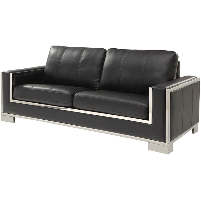  Furniture of America Monika Stationary Leather Look Sofa CM6423BK-SF IMAGE 1