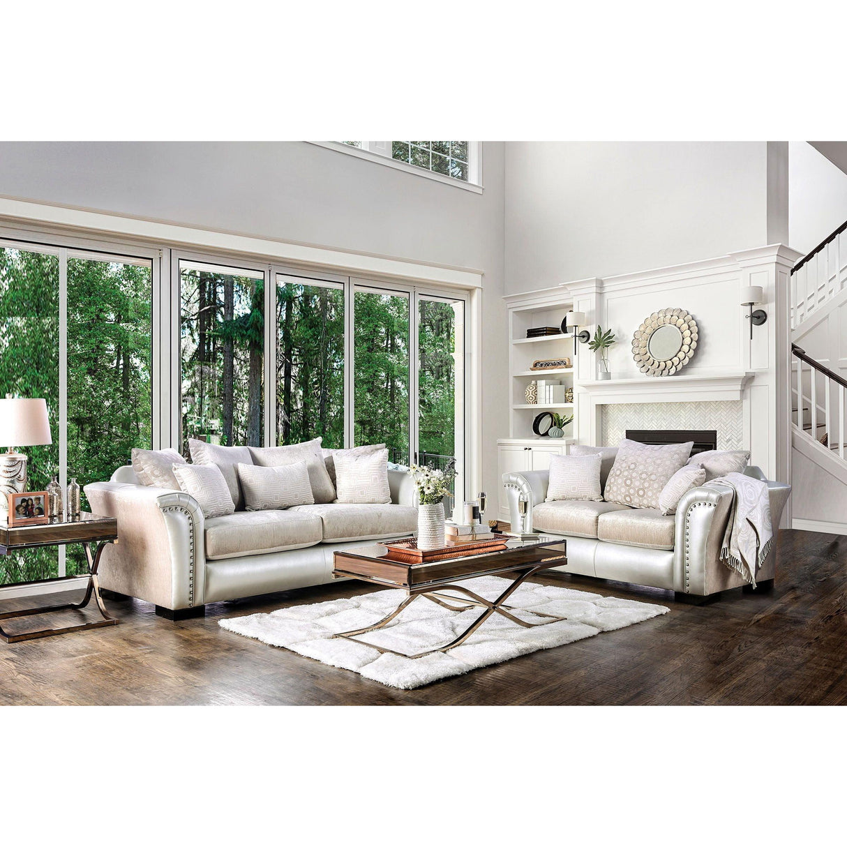  Furniture of America Benigno Stationary Fabric Loveseat SM6411-LV IMAGE 7