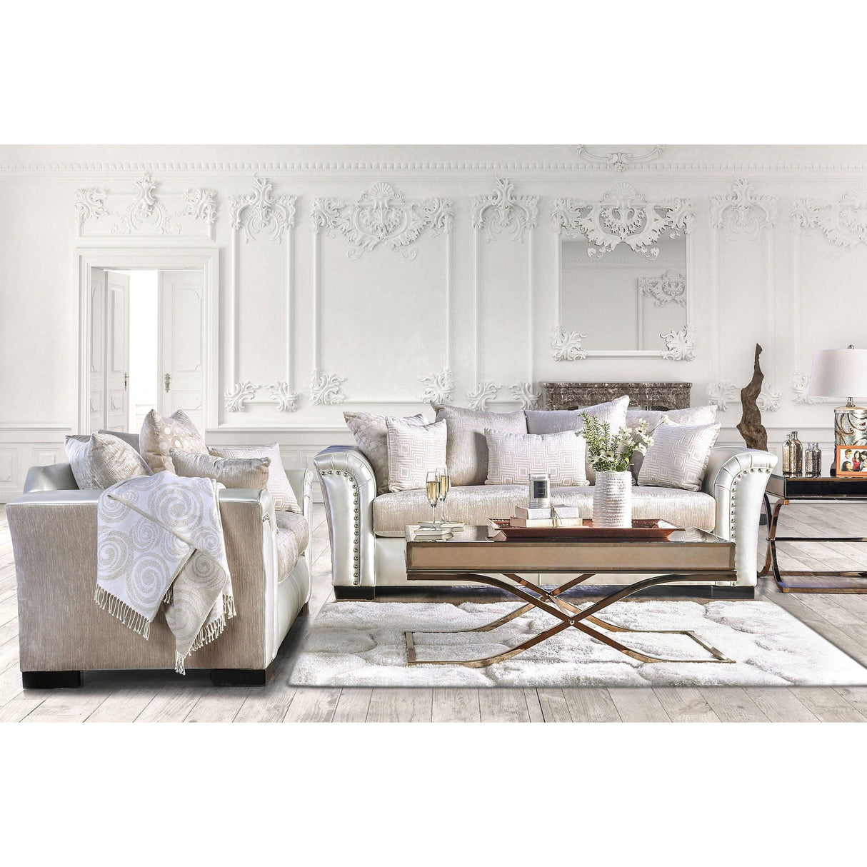  Furniture of America Benigno Stationary Fabric Loveseat SM6411-LV IMAGE 8
