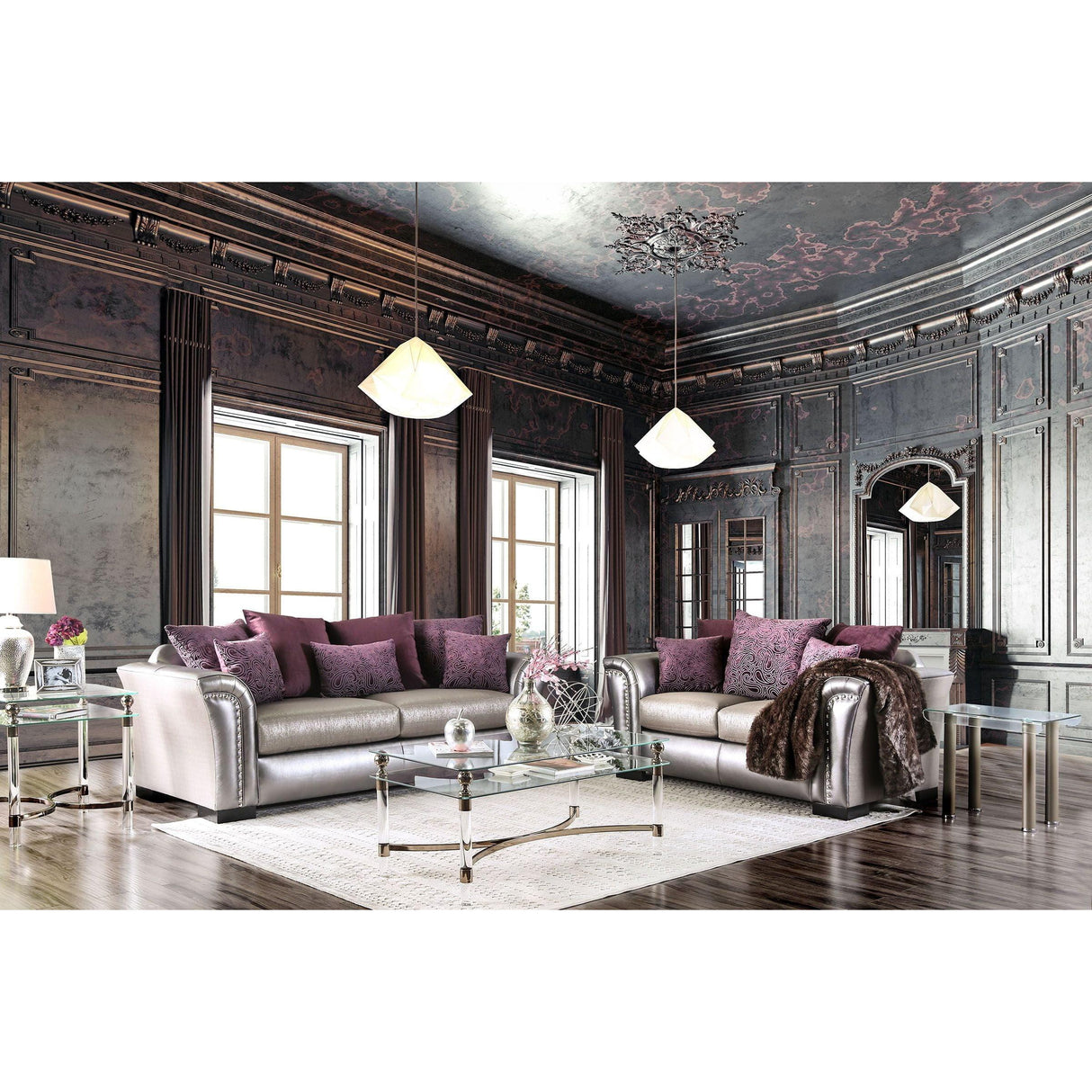  Furniture of America Benigno Stationary Fabric Loveseat SM6412-LV IMAGE 8