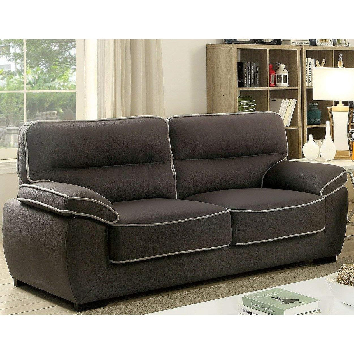  Furniture of America Elly Stationary Fabric Sofa CM6504-SF IMAGE 2