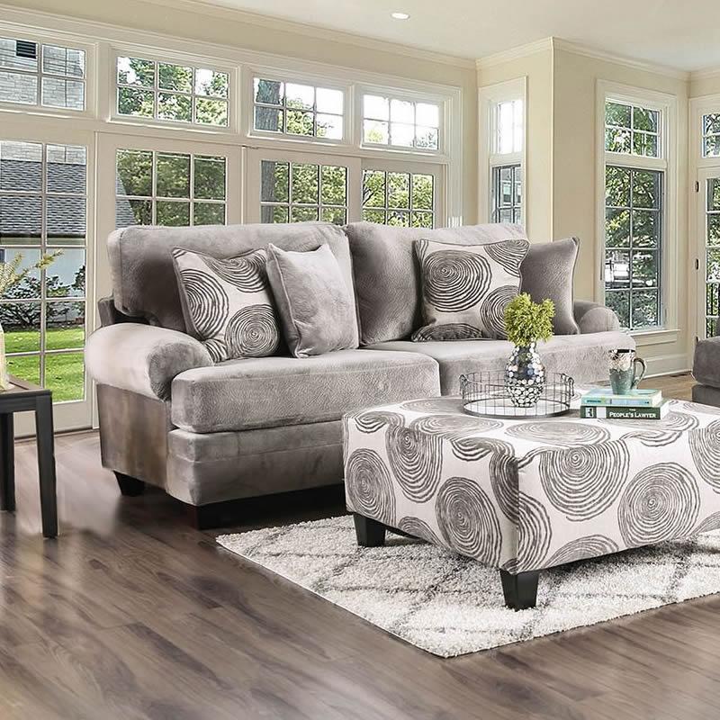  Furniture of America Bonaventura Stationary Fabric Sofa SM5142GY-SF IMAGE 2
