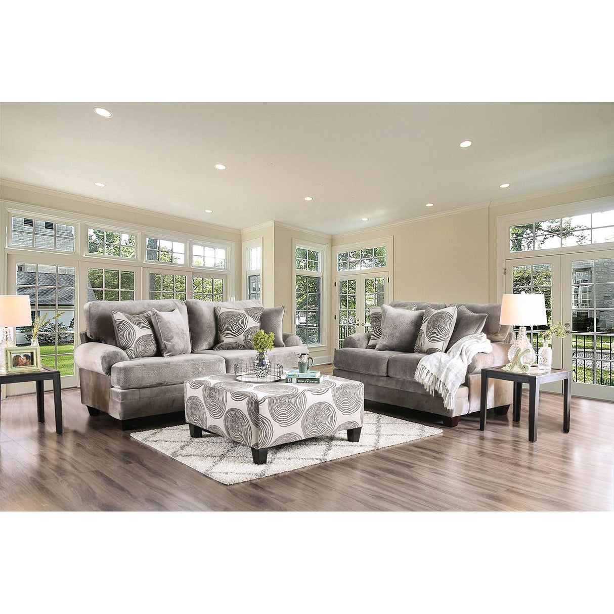  Furniture of America Bonaventura Stationary Fabric Sofa SM5142GY-SF IMAGE 4