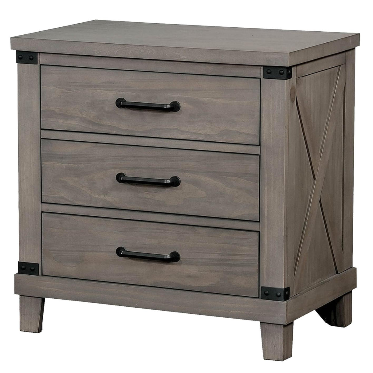  Furniture of America Bianca 3-Drawer Nightstand CM7734GY-N IMAGE 1