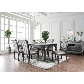  Furniture of America Amina Dining Table with Glass Top CM3219GY-T IMAGE 1