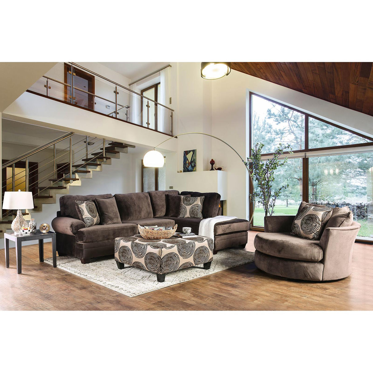  Furniture of America Bonaventura Fabric 2 pc Sectional SM5143BR-SECT IMAGE 2