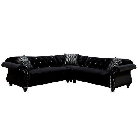  Furniture of America Jolanda Fabric 3 pc Sectional CM6158BK-SET IMAGE 1