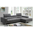  Furniture of America Bourdet II Bonded Leather Match 2 pc Sectional CM6669GY-SET IMAGE 1