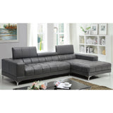  Furniture of America Bourdet II Bonded Leather Match 2 pc Sectional CM6669GY-SET IMAGE 1