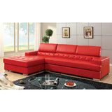  Furniture of America Floria Leather 2 pc Sectional CM6122RD-PK IMAGE 1
