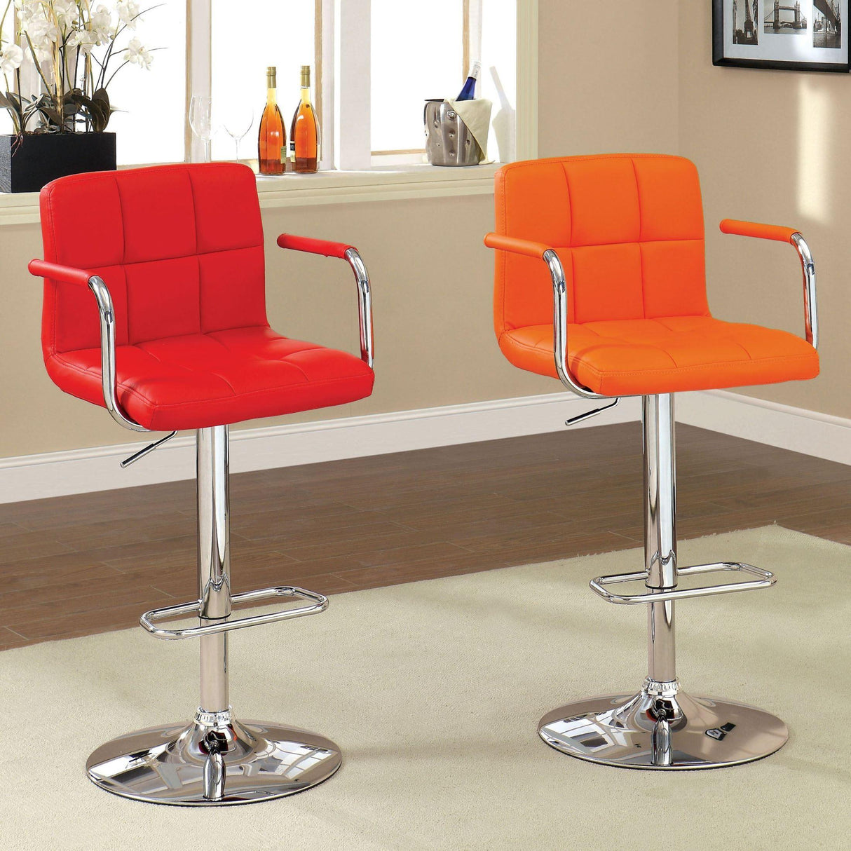  Furniture of America Corfu Adjustable Height Stool CM-BR6917RD IMAGE 2