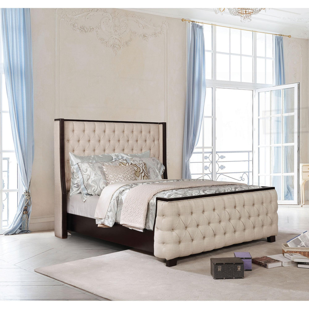  Furniture of America Camille Queen Upholstered Platform Bed CM7566Q-BED IMAGE 6