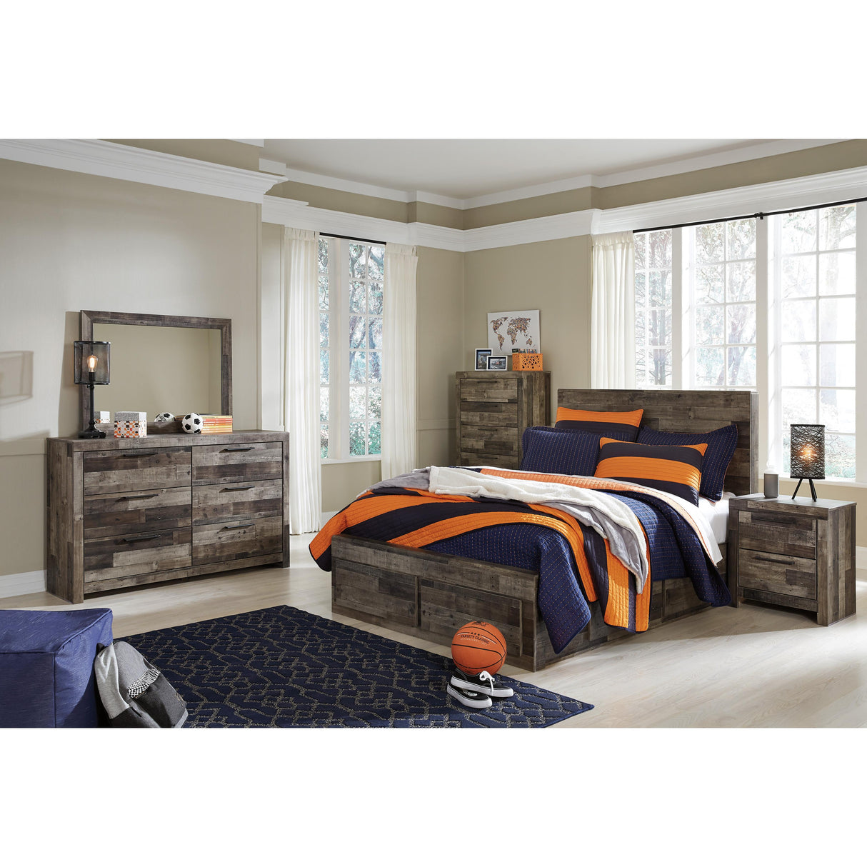  Benchcraft Derekson B200B10 Full Panel Bed with 6 Storage Drawers IMAGE 7