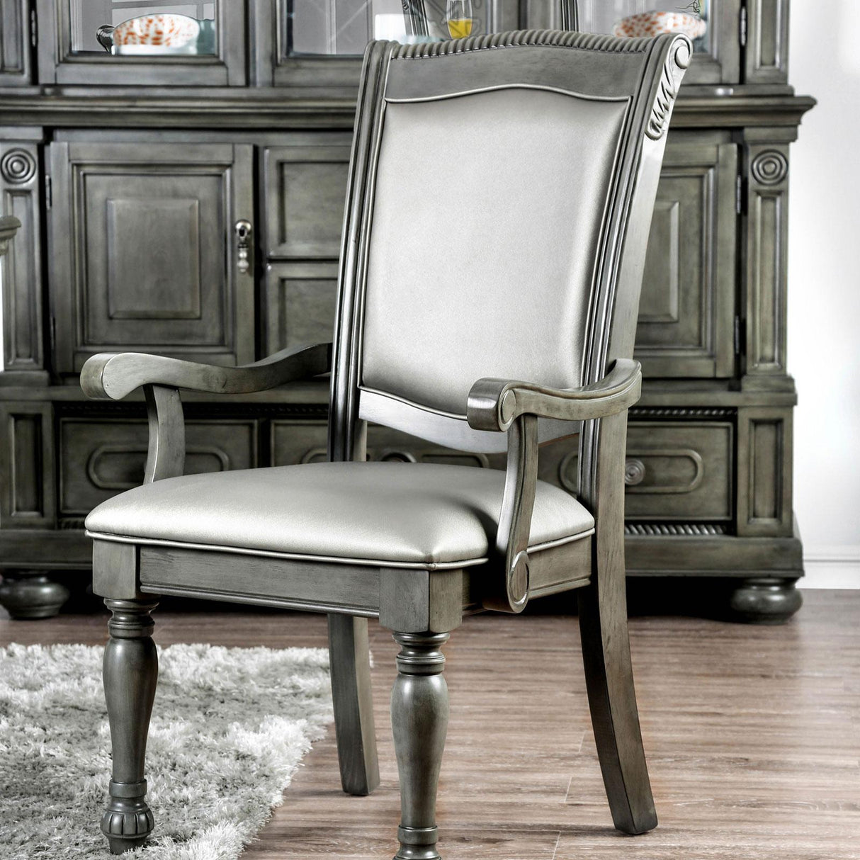  Furniture of America Alpena CM3350GY-AC-2PK Arm Chair IMAGE 1