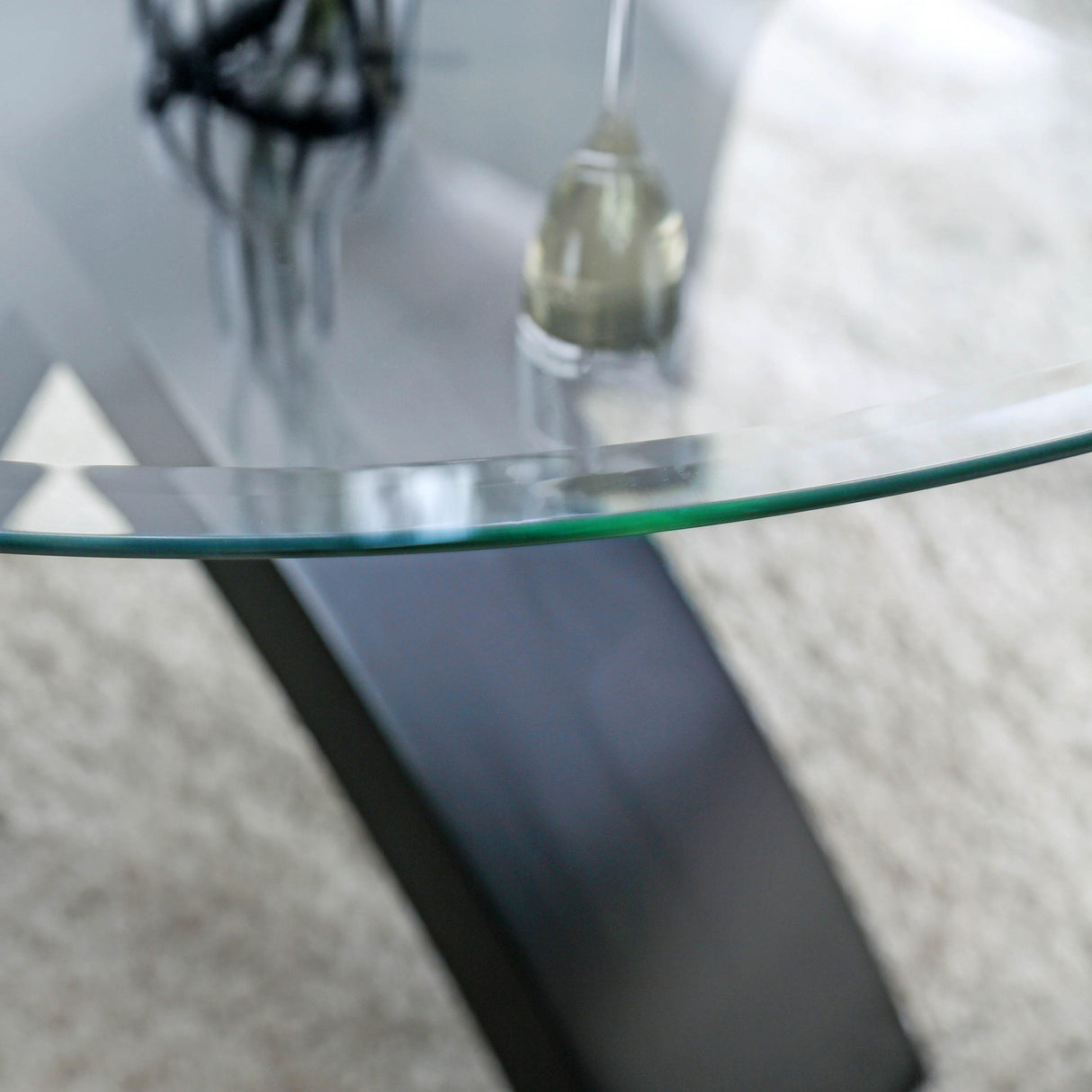  Furniture of America Round Jasmin Dining Table with Glass Top CM3393RT-TABLE IMAGE 4