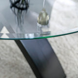  Furniture of America Round Jasmin Dining Table with Glass Top CM3393RT-TABLE IMAGE 4