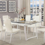  Furniture of America Miriam Dining Table with Pedestal Base CM3383WH-T-TABLE IMAGE 1