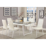  Furniture of America Miriam Dining Table with Pedestal Base CM3383WH-T-TABLE IMAGE 4