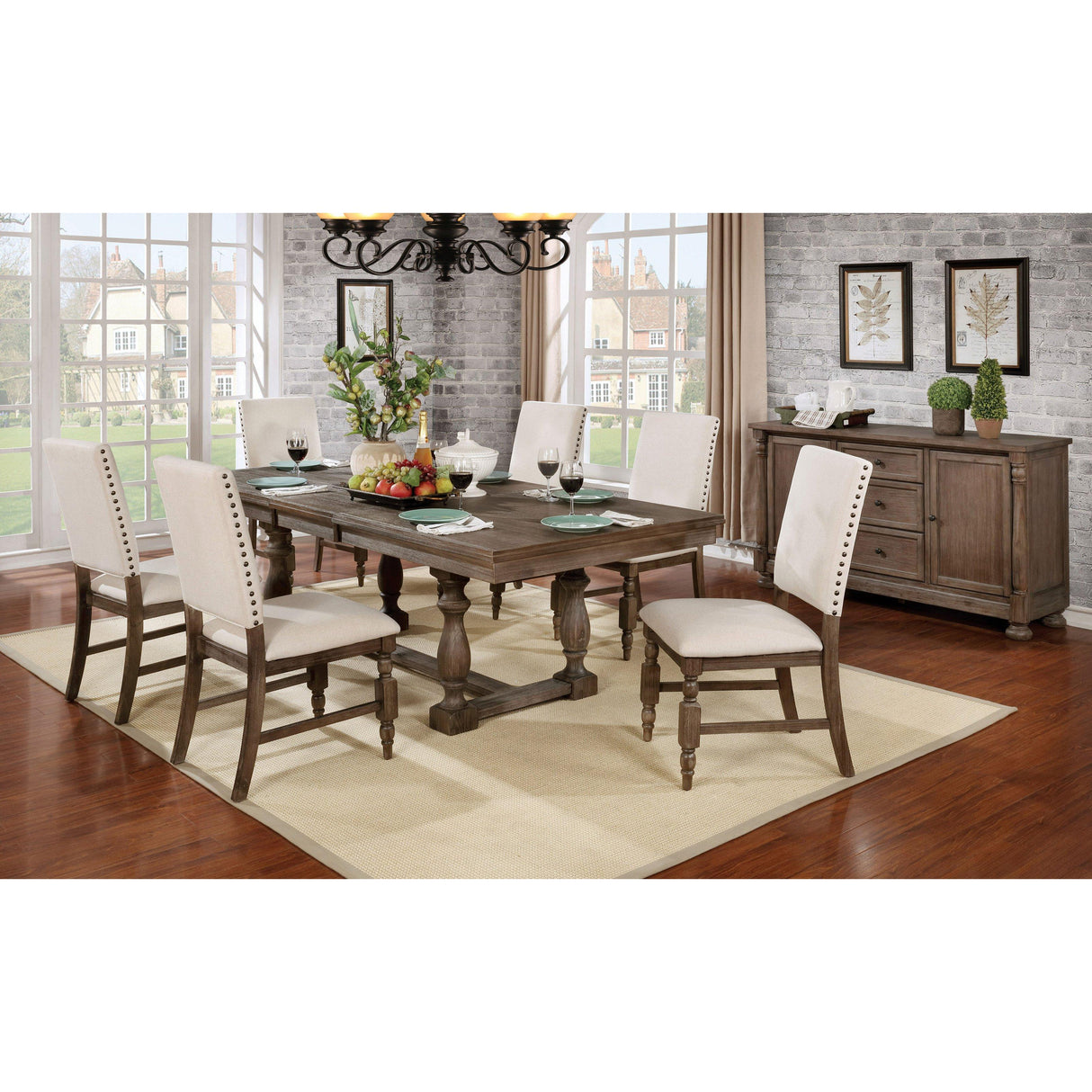  Furniture of America Roeselare Dining Table with Trestle Base CM3455T-TABLE IMAGE 4