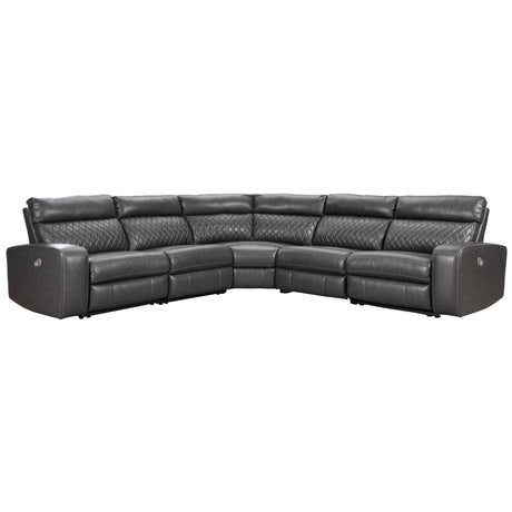 Signature Design by Ashley Samperstone Power Reclining Leather Look 5 pc Sectional 5520358/5520319/5520377/5520346/5520362 IMAGE 1