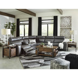  Signature Design by Ashley Samperstone Power Reclining Leather Look 6 pc Sectional 5520358/5520357/5520319/5520377/5520346/5520362 IMAGE 5