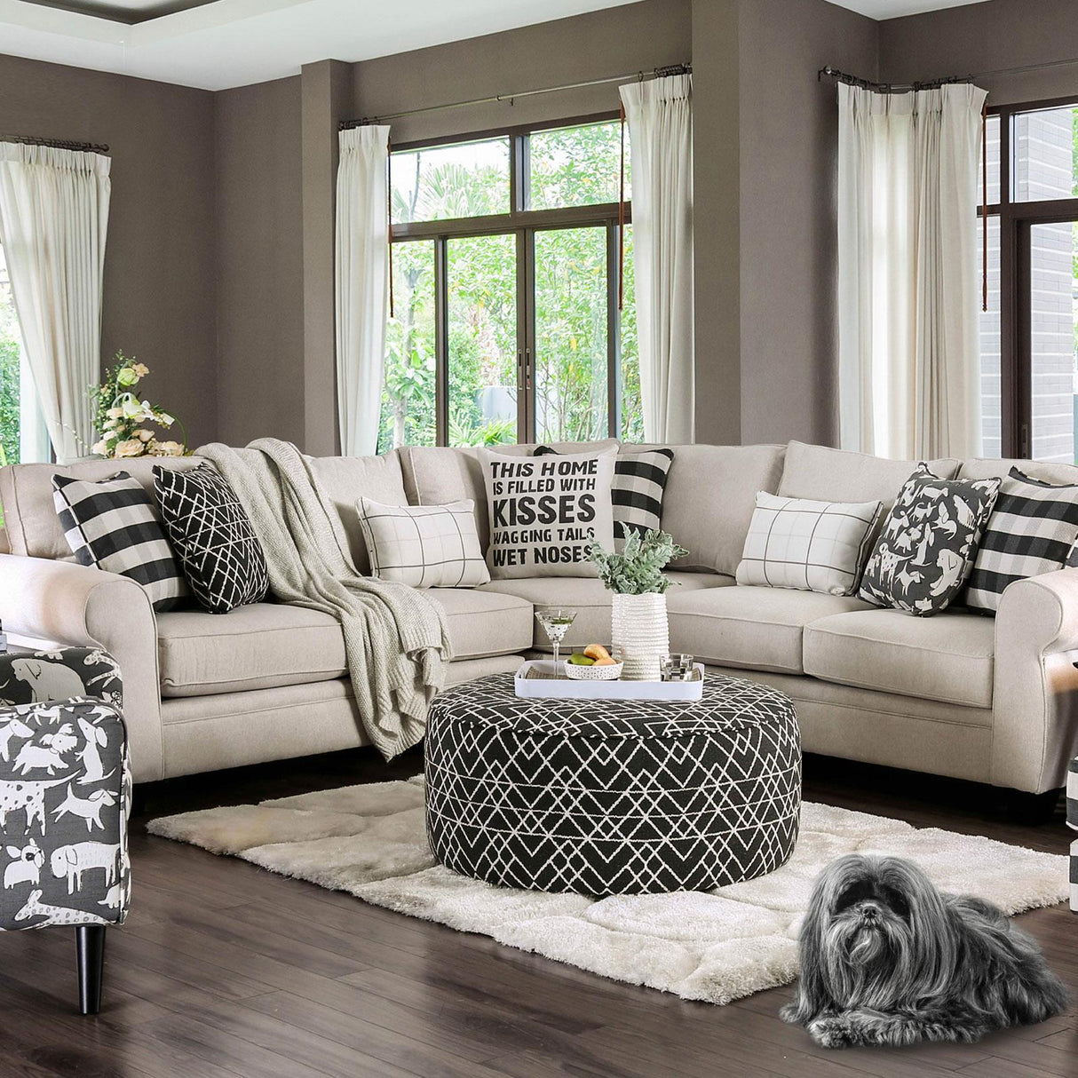  Furniture of America Patricia Fabric Ottoman SM8171-OT IMAGE 3